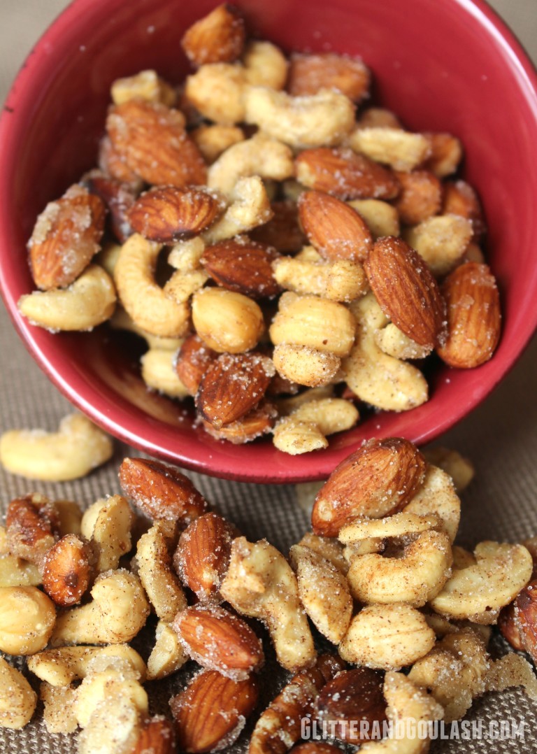 Cinnamon Sugar Glazed Nuts Glitter and Goulash