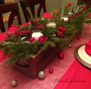 Christmas Barn Wood Box Centerpiece