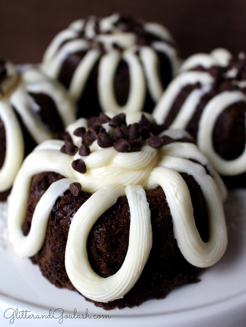 Mini Chocolate Bundt Cake with Cream Cheese Frosting