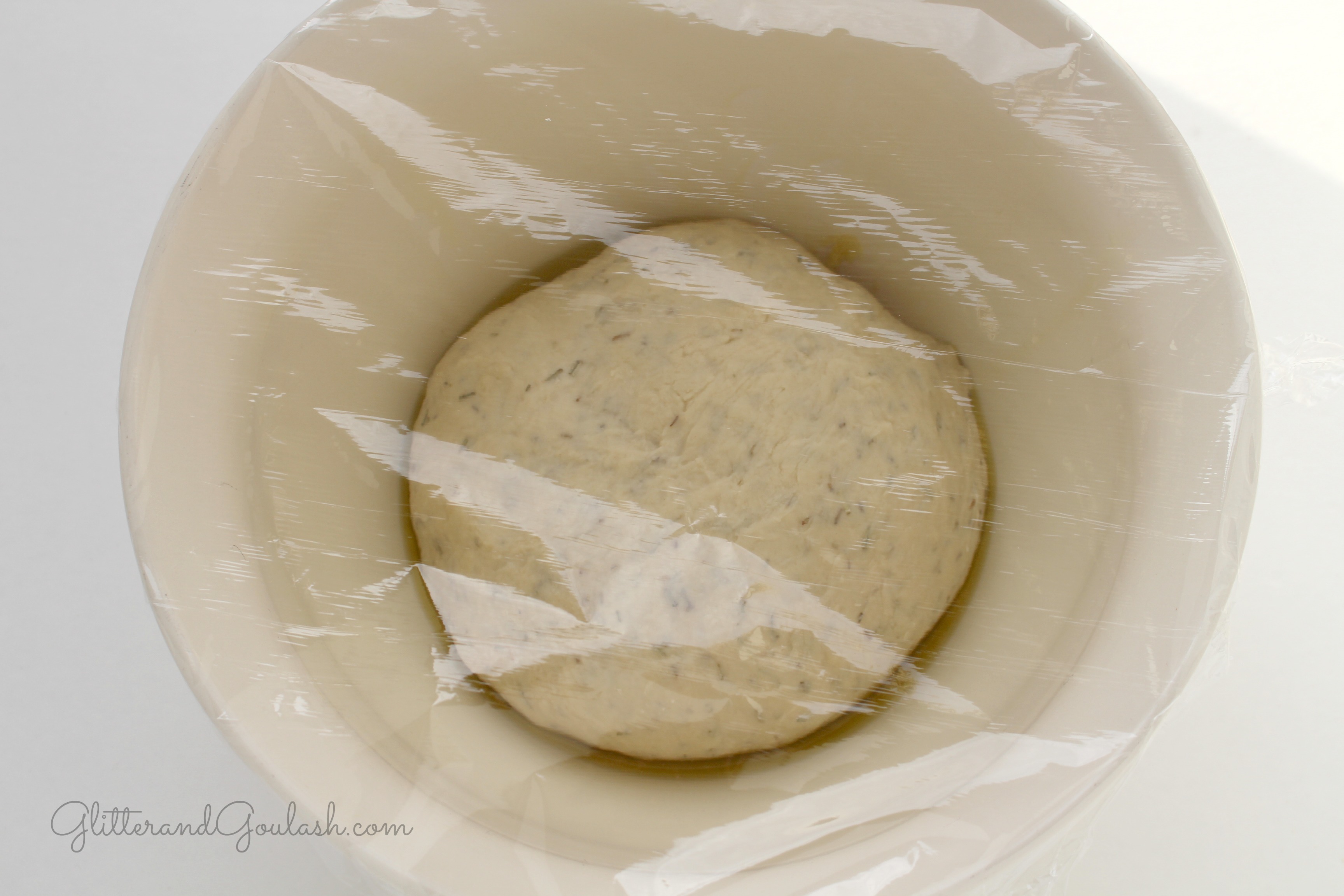 rosemary-bread-first-rise - Glitter and Goulash